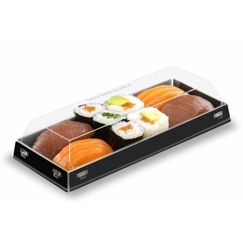 Sushi Box BC230 19x8x2cm pack of 100 (k/6) Black OP-01