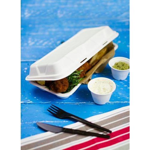 MENUBOX z trzciny cukrowej fish&chips VEGWARE 310x145x60mm biodegradowalny op. 125 sztuk