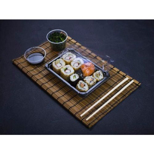 Sushi set 2" with cover 18,2x13,8x4cm VEGWARE completely biodegradable, 100 sets"