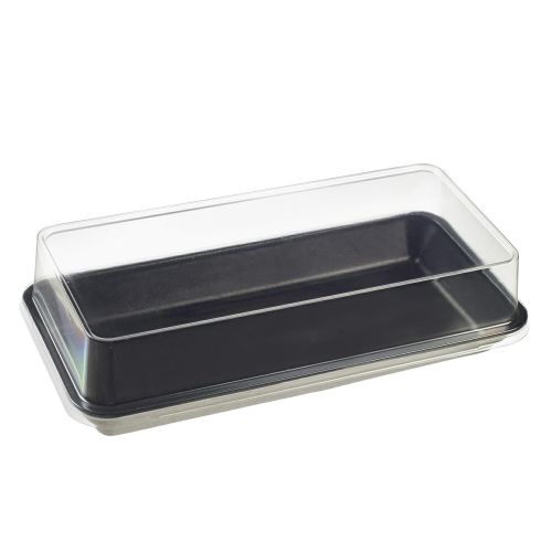 Kanopee lid PET transparent for trays 20,3x10,3x3,5cm, 100pcs. SUSHI (k/2)