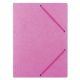 Elasticated File OFFICE PRODUCTS, pressed board, A4, 390 gsm, 3 flaps, pink