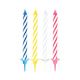 Birthday candles mix colours, pack of 24 with bases, 6 cm PAPSTAR