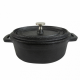 Cast iron mini oval dish with lid 12,4x9,2x4,85 cm (k/12)