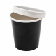 Paper soup container, diameter 9x10cm, black 480ml set with lid, 25 sets