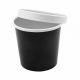 Paper soup container, diameter 11.7xh.11cm, black 780ml set with lid, 25 sets