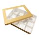 Catering set box COVER Window, 50pcs 25x35cm h 3cm brown and white TnG