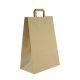 Brown paper bag 320x160x420mm, 70gsm, flat handle