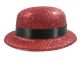 Hat - bowler hat with glitter red