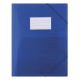 Elasticated File DONAU, PP, A4, 480 micron, 3 flaps, transparent blue