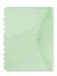 Envelope Wallet DONAU press stud, PP, A4, 200 micron, perforated, green