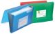 Expanding File Folder with elastic band closure Q-CONNECT, PP, A4, 6 compartments, transparent blue