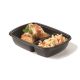 FastPac rectangular two-chamber container1300ml black 28x20x4cm, 50 pieces