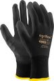 Nylon gloves black size 10, 12pcs (k/20) coated with polyurethane