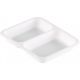 Lunch container for welding PP white, 2 compartment 227x178x50, 40 pieces