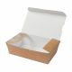 Pudełko na wynos TAKEAWAY z uchwytem na dip i pokrywką 1000ml 195 x 115 x 55 mm, powlekane bio-woskiem op. 250 sztuk