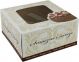 Confectionery box 22x22x11 white/brown with window, price per box 50 pieces