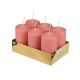 Pillar candles 11.5 cm dark pink, diameter 6 cm, 6 pieces