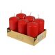 Pillar candles 11.5 cm red, diameter 6 cm, 6 pieces