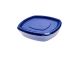 Food containers reusable 1L square, transparent with blue lid, price per 1 piece