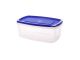 Food containers reusable 1L, transparent with blue lid, price per 1 piece