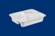 Lunch container for welding PP white, 3-chamber 227x178x41 smooth, 40 pieces