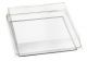 Quartz - square plate PS transparent, 200pcs, 100x100x17 mm, reusable (k/1)