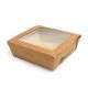 Brown salad box 650ml 140x140x45mm PURE biodegradable, 40 pieces