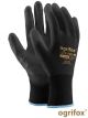 Black nylon gloves size 9 12 pcs (k/20) PU coated
