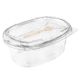 SL 1750WDR oval rPET container 500ml op.300pcs, hinged with wooden fork, 190x140 h55
