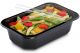 Lunch container, catering half-welded 178x113x40 mm, black 500ml, unsplit, smooth, 80 pieces