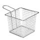 Square steel basket 12.7x12.7x10 cm stainless steel