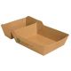Brown tray for chips 8,5x15,5x3,5cm two chamber PURE biodegradable, 80 pieces
