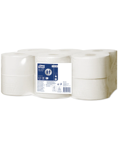 Toalettpapper. TORK 2W mini jumbo T2 vit (12 st) Advanced extra mjuk 2W 170m