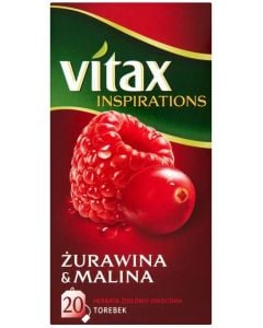 VITAX Inspirációs tea, áfonya és málna, 20 tasak, 1 db-os kiszerelés.