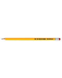DONAU fa ceruza radírral, HB, lakkozott, sárga színű
