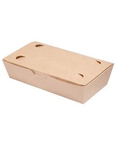 LUNCH BOX 20x10x5cm vitbrun papplåda limmad TnG op. av 100 st