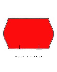 METO fluor piros kétsoros címkézőszalag, 26x16 hullám op.5 db.