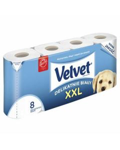Bársony WC-papír XXL fehér, 8 darab
