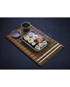 Sushi set "2" med lock 18,2x13,8x4cm VEGARVAROR 100% biologiskt nedbrytbart op. 100 kpl.