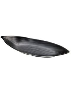 Levél tányér 36.5x15.5xh2.7cm, fekete melamin