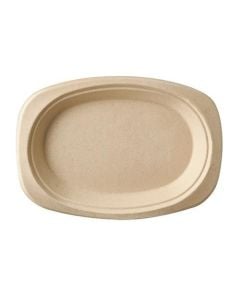 Sockerrör oval tallrik PURE naturlig 23x16x2cm op. 50 st