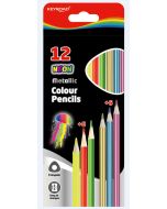 KEYROAD ceruza zsírkréták, háromszög alakú, meta számos és neon, 12db, vegyes színekkel