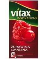VITAX Inspirations te, tranbär och hallon, 20 påsar, förpackning med 1 st.