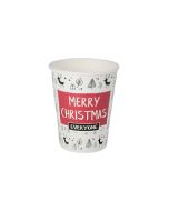 PAP/PE mugg SW 300ml Tryckt Merry Christmas op.50st. (k/20) dia.90mm, SUP