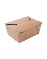 BIO FOOD BOX 1200ml brun op.300st. 16,5x12,5x7,2cm, PLA-belagd, biologiskt nedbrytbar