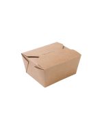 BIO FOOD BOX 600ml brun op.450st. 12x10x6cm, PLA-belagd, biologiskt nedbrytbar