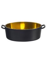 FINGERFOOD - guld/svart 45 ml oval burk PS 8,2x4,5x2,6 cm, op. 24 st