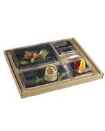 Lunchset - Kanopee 4 svarta brickor 366x295x65mm, 30 kpl. rPET lock