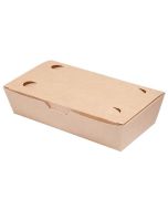 LUNCH BOX 20x10x5cm vitbrun papplåda limmad TnG op. av 100 st