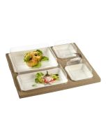 Lunchpaket - Kanopee 4 vita brickor 375x310x65mm, op.25kpl. biologiskt nedbrytbara (k/1)